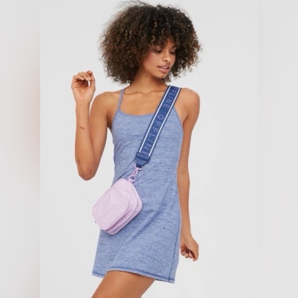 Offline Aerie The Hugger Heather Blue Mini Dress with Shorts and Pockets